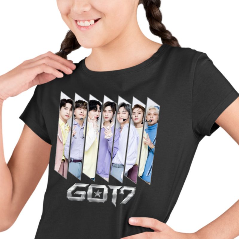 Fashion, accesorii si bijuterii - Copii - Imbracaminte copii - Tricouri copii - Tricou Copii Got7 Kpop Jin-young fete, negru, marime S Copii - Infinity.ro