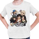 Fashion, accesorii si bijuterii - Copii - Imbracaminte copii - Tricouri copii - Tricou Copii I-dle Kpop Cartoon Idle Merch baieti, alb, marime M Copii - Infinity.ro