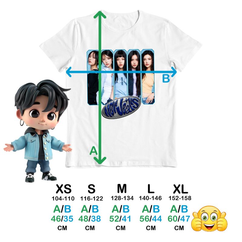 Fashion, accesorii si bijuterii - Copii - Imbracaminte copii - Tricouri copii - Tricou Copii NewJeans Kpop Merch baieti, alb, marime M Copii - Infinity.ro