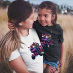 Fashion, accesorii si bijuterii - Copii - Imbracaminte copii - Tricouri copii - Tricou Copii Fete Batwheels Jestah Batroti ATV Hiena Harley Quinn, alb, marime M Copii - Infinity.ro