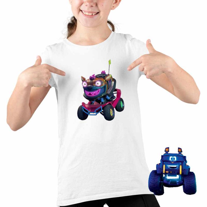 Fashion, accesorii si bijuterii - Copii - Imbracaminte copii - Tricouri copii - Tricou Copii Fete Batwheels Jestah Batroti ATV Hiena Harley Quinn, alb, marime M Copii - Infinity.ro