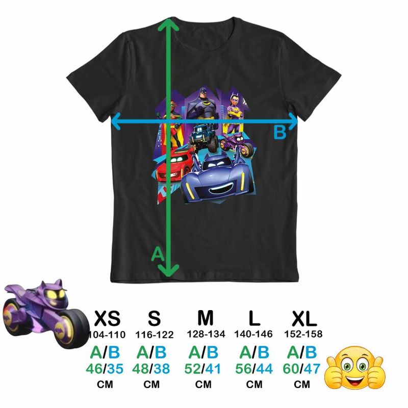 Fashion, accesorii si bijuterii - Copii - Imbracaminte copii - Tricouri copii - Tricou Copii Fete Batwheels Batman Robin Batgirl Batroti Legende, negru, marime XL Copii - Infinity.ro
