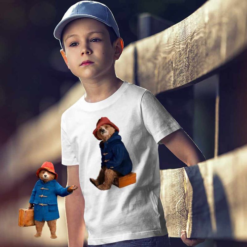 Fashion, accesorii si bijuterii - Copii - Imbracaminte copii - Tricouri copii - Tricou Copii Baieti Paddington Urs Politicos, alb, marime XS Copii - Infinity.ro