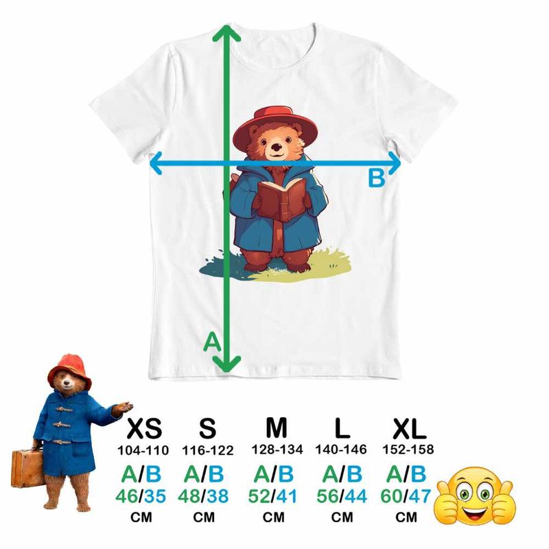 Fashion, accesorii si bijuterii - Copii - Imbracaminte copii - Tricouri copii - Tricou Copii Baieti Paddington Peru Urs Palarie, alb, marime L Copii - Infinity.ro