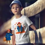 Fashion, accesorii si bijuterii - Copii - Imbracaminte copii - Tricouri copii - Tricou Copii Baieti Paddinton Toamna Frunze, alb, marime XS Copii - Infinity.ro