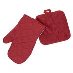 Casa si Gradina - Textile si covoare - Textile bucatarie - Manusi bucatarie - Set Manusa De Bucatarie si Servet Christmas, Model Acadele si Vasc, Bordo, 2 Bucati - Infinity.ro