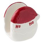 Market - Curatenie si intretinere casa - Produse bucatarie - Prosoape de hartie si servetele - Suport Servetele Ceramic Craciun, Mos Craciun, 10x6x11cm, Rosu/Alb - Infinity.ro