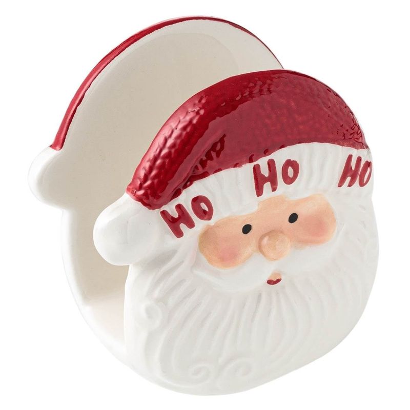 Market - Curatenie si intretinere casa - Produse bucatarie - Prosoape de hartie si servetele - Suport Servetele Ceramic Craciun, Mos Craciun, 10x6x11cm, Rosu/Alb - Infinity.ro