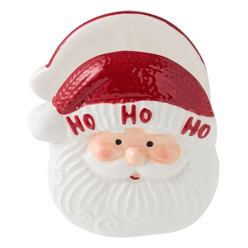 Market - Curatenie si intretinere casa - Produse bucatarie - Prosoape de hartie si servetele - Suport Servetele Ceramic Craciun, Mos Craciun, 10x6x11cm, Rosu/Alb - Infinity.ro