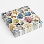 Market - Curatenie si intretinere casa - Produse bucatarie - Prosoape de hartie si servetele - Servetele de masa cu model scoici, 2 straturi, 33x33 cm, 40 buc - Infinity.ro