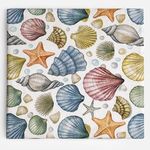 Market - Curatenie si intretinere casa - Produse bucatarie - Prosoape de hartie si servetele - Servetele de masa cu model scoici, 2 straturi, 33x33 cm, 40 buc - Infinity.ro
