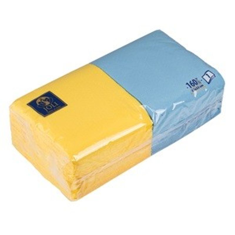 Market - Curatenie si intretinere casa - Produse bucatarie - Prosoape de hartie si servetele - Servetele de masa 1 strat, 160 buc, Albastre si Galbene, 33x33cm - Infinity.ro