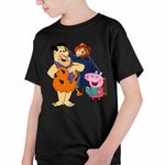 Fashion, accesorii si bijuterii - Copii - Imbracaminte copii - Tricouri copii - Tricou Copii Baieti Paddington Flintstone Peppa Pig Purcelus, negru, marime M Copii - Infinity.ro