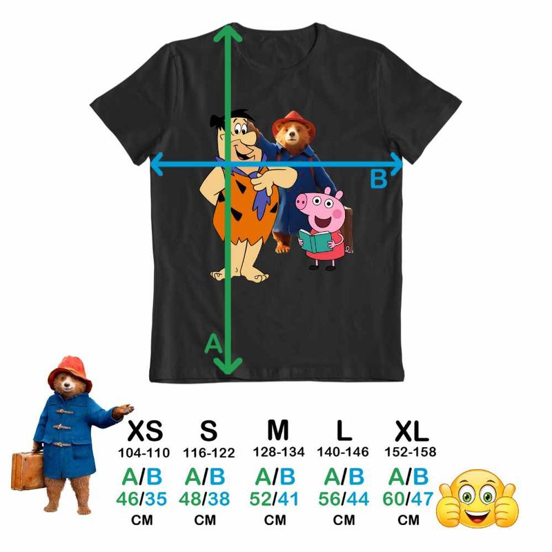 Fashion, accesorii si bijuterii - Copii - Imbracaminte copii - Tricouri copii - Tricou Copii Baieti Paddington Flintstone Peppa Pig Purcelus, negru, marime M Copii - Infinity.ro