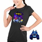 Fashion, accesorii si bijuterii - Copii - Imbracaminte copii - Tricouri copii - Tricou Copii Fete Batwheels Dream Team Batroti Batman Robin, negru, marime XS Copii - Infinity.ro