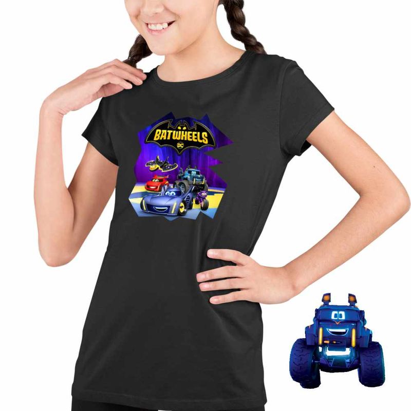 Fashion, accesorii si bijuterii - Copii - Imbracaminte copii - Tricouri copii - Tricou Copii Fete Batwheels Dream Team Batroti Batman Robin, negru, marime XS Copii - Infinity.ro