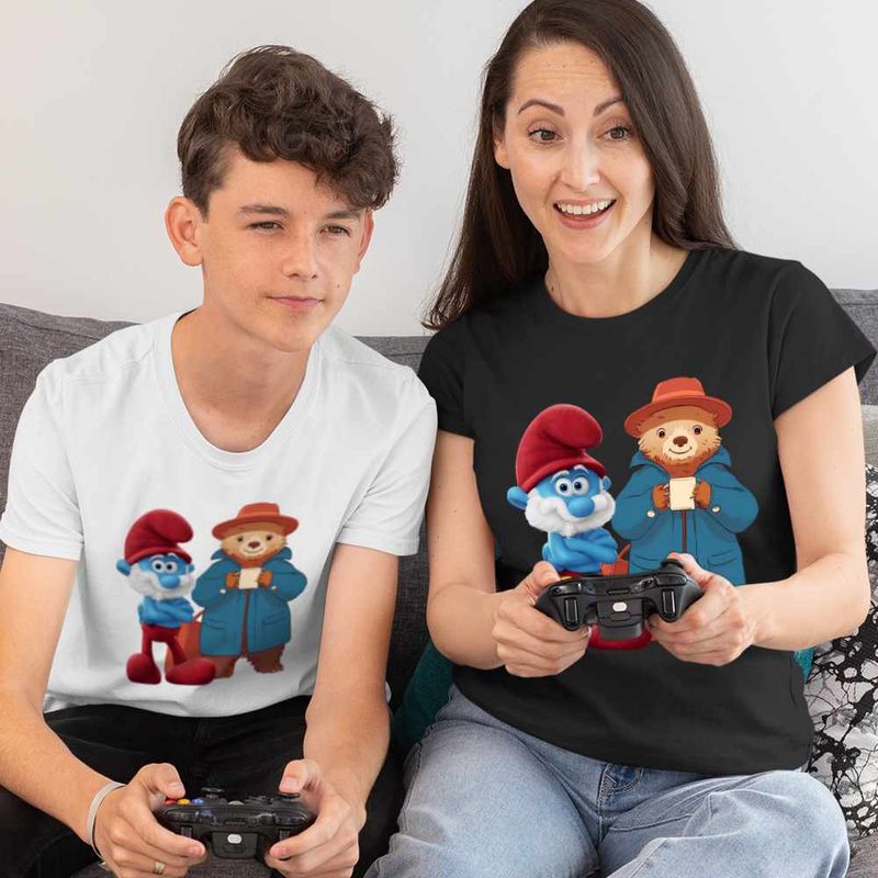 Fashion, accesorii si bijuterii - Copii - Imbracaminte copii - Tricouri copii - Tricou Copii Baieti Paddington Papa Strumf, negru, marime M Copii - Infinity.ro