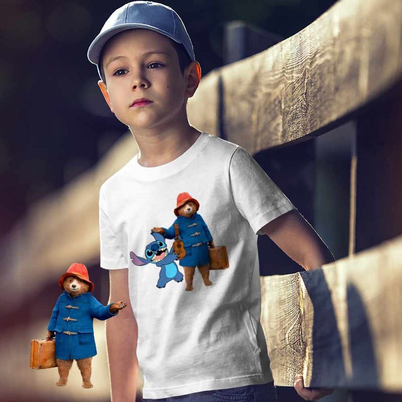 Fashion, accesorii si bijuterii - Copii - Imbracaminte copii - Tricouri copii - Tricou Copii Baieti Paddington Stitch Chitara, alb, marime XS Copii - Infinity.ro