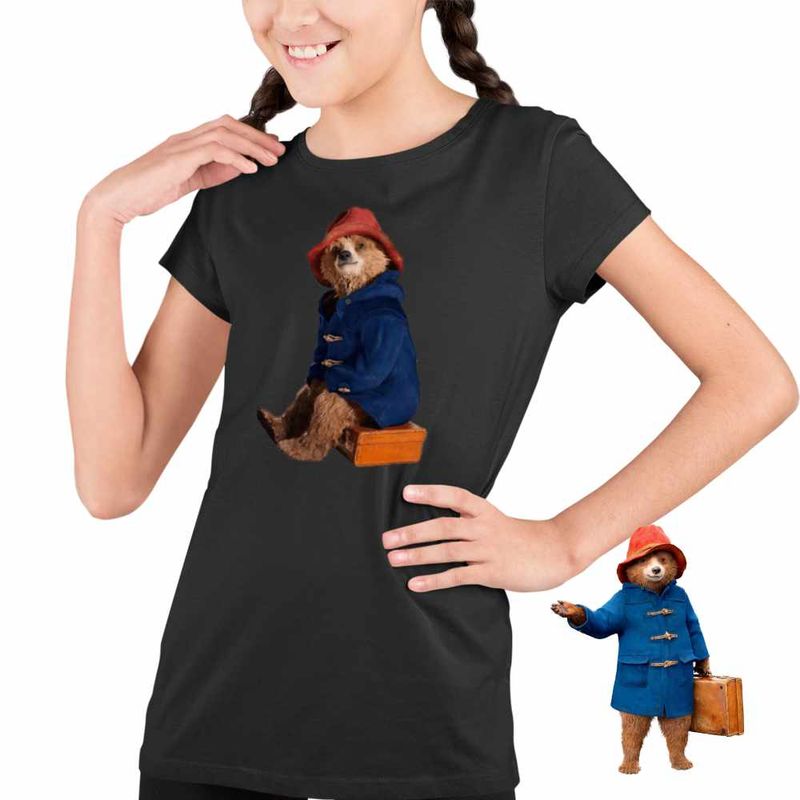 Fashion, accesorii si bijuterii - Copii - Imbracaminte copii - Tricouri copii - Tricou Copii Fete Paddington Urs Politicos, negru, marime XS Copii - Infinity.ro