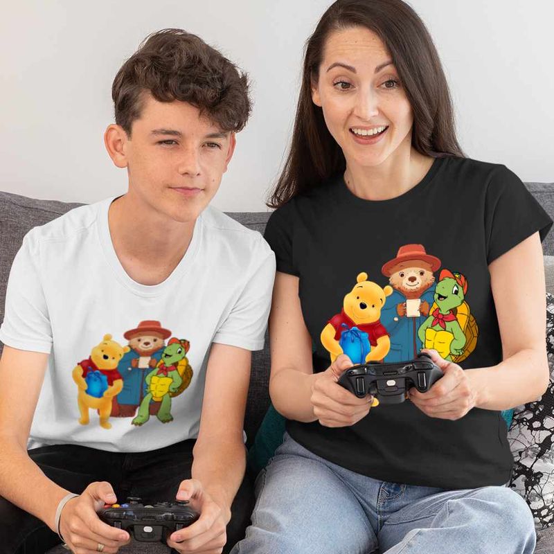 Fashion, accesorii si bijuterii - Copii - Imbracaminte copii - Tricouri copii - Tricou Copii Baieti Paddington Winnie the Pooh Franklin Testoasa, negru, marime S Copii - Infinity.ro