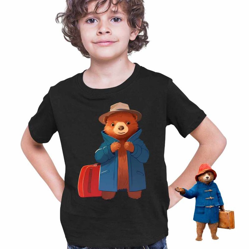 Fashion, accesorii si bijuterii - Copii - Imbracaminte copii - Tricouri copii - Tricou Copii Baieti Paddington Urs America de sud Excursie, negru, marime L Copii - Infinity.ro