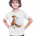 Fashion, accesorii si bijuterii - Copii - Imbracaminte copii - Tricouri copii - Tricou Copii Baieti Pisicile Aristocrate Familie Desene Animate, alb, marime L Copii - Infinity.ro