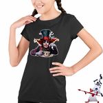 Fashion, accesorii si bijuterii - Copii - Imbracaminte copii - Tricouri copii - Tricou Copii Fete Alice Tara Minunilor Palarierul Nebun, negru, marime L Copii - Infinity.ro