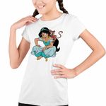Fashion, accesorii si bijuterii - Copii - Imbracaminte copii - Tricouri copii - Tricou Copii Fete Aladdin Jasmine Abu Maimuta Aladin, alb, marime XL Copii - Infinity.ro