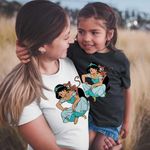 Fashion, accesorii si bijuterii - Copii - Imbracaminte copii - Tricouri copii - Tricou Copii Fete Aladdin Jasmine Abu Maimuta Aladin, alb, marime XL Copii - Infinity.ro