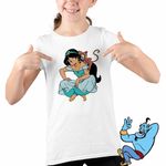 Fashion, accesorii si bijuterii - Copii - Imbracaminte copii - Tricouri copii - Tricou Copii Fete Aladdin Jasmine Abu Maimuta Aladin, alb, marime XL Copii - Infinity.ro