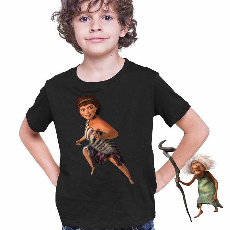 Fashion, accesorii si bijuterii - Copii - Imbracaminte copii - Tricouri copii - Tricou Copii Baieti The Croods Ugga Mama Familia Crood Epoca de Piatra Desene CoolTrend, negru, marime L Copii - Infinity.ro