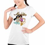 Fashion, accesorii si bijuterii - Copii - Imbracaminte copii - Tricouri copii - Tricou Copii Fete Aladdin Jasmine Covor Fermecat Printesa, alb, marime XS Copii - Infinity.ro