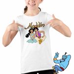 Fashion, accesorii si bijuterii - Copii - Imbracaminte copii - Tricouri copii - Tricou Copii Fete Aladdin Jasmine Covor Fermecat Printesa, alb, marime XS Copii - Infinity.ro