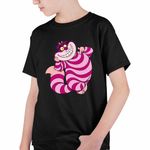 Fashion, accesorii si bijuterii - Copii - Imbracaminte copii - Tricouri copii - Tricou Copii Baieti Alice Tara Minunilor Pisica Cheshire, negru, marime L Copii - Infinity.ro