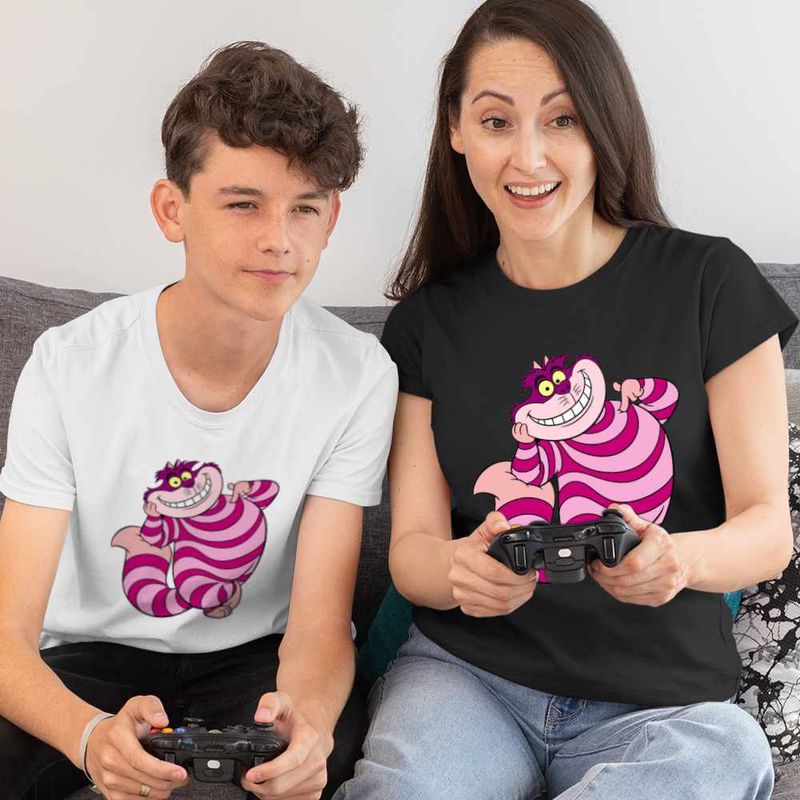 Fashion, accesorii si bijuterii - Copii - Imbracaminte copii - Tricouri copii - Tricou Copii Baieti Alice Tara Minunilor Pisica Cheshire, negru, marime L Copii - Infinity.ro
