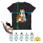 Fashion, accesorii si bijuterii - Copii - Imbracaminte copii - Tricouri copii - Tricou Copii Fete Aladdin Jasmine Abu Rajah Tigru Imperial, negru, marime L Copii - Infinity.ro