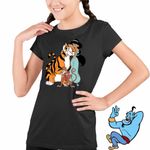 Fashion, accesorii si bijuterii - Copii - Imbracaminte copii - Tricouri copii - Tricou Copii Fete Aladdin Jasmine Abu Rajah Tigru Imperial, negru, marime L Copii - Infinity.ro