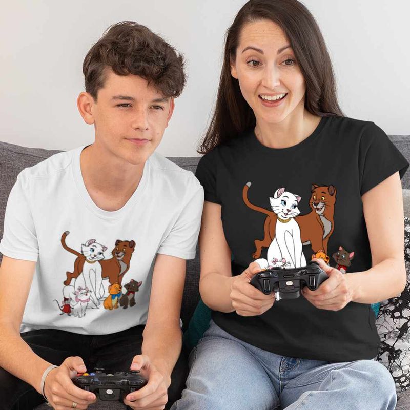 Fashion, accesorii si bijuterii - Copii - Imbracaminte copii - Tricouri copii - Tricou Copii Baieti Pisicile Aristocrate Ducesa Familie, negru, marime XS Copii - Infinity.ro