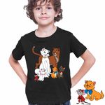 Fashion, accesorii si bijuterii - Copii - Imbracaminte copii - Tricouri copii - Tricou Copii Baieti Pisicile Aristocrate Ducesa Familie, negru, marime XS Copii - Infinity.ro