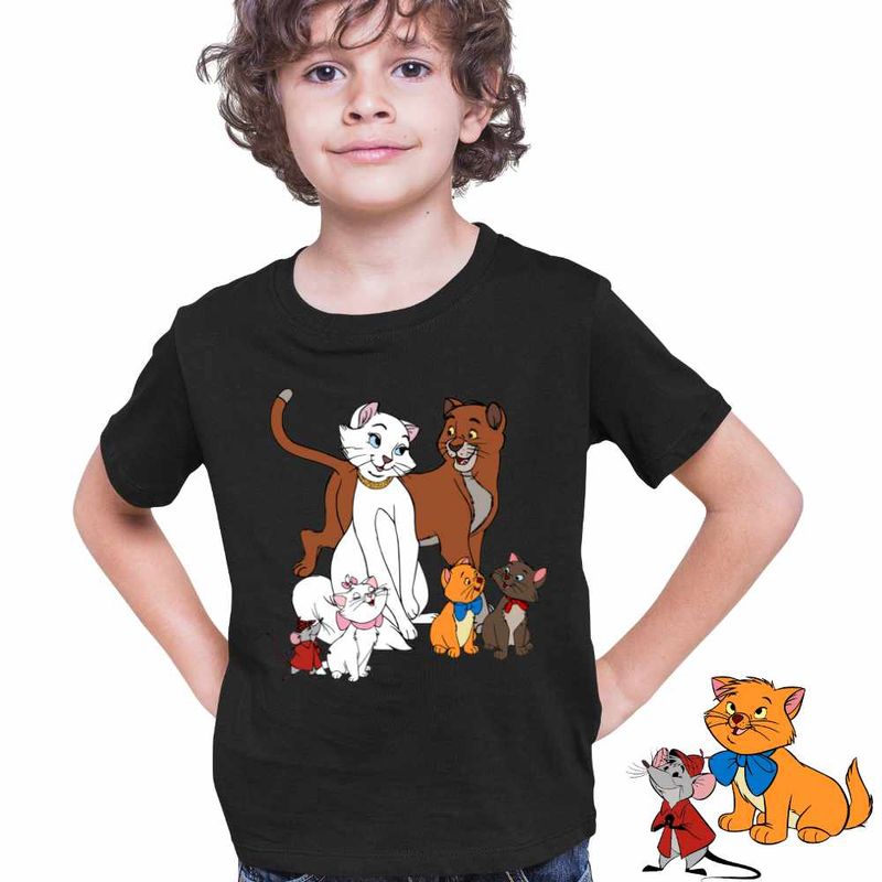 Fashion, accesorii si bijuterii - Copii - Imbracaminte copii - Tricouri copii - Tricou Copii Baieti Pisicile Aristocrate Ducesa Familie, negru, marime XS Copii - Infinity.ro