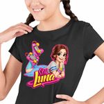 Fashion, accesorii si bijuterii - Copii - Imbracaminte copii - Tricouri copii - Tricou Copii Fete Soy Luna Patine Karol Sevilla, negru, marime M Copii - Infinity.ro
