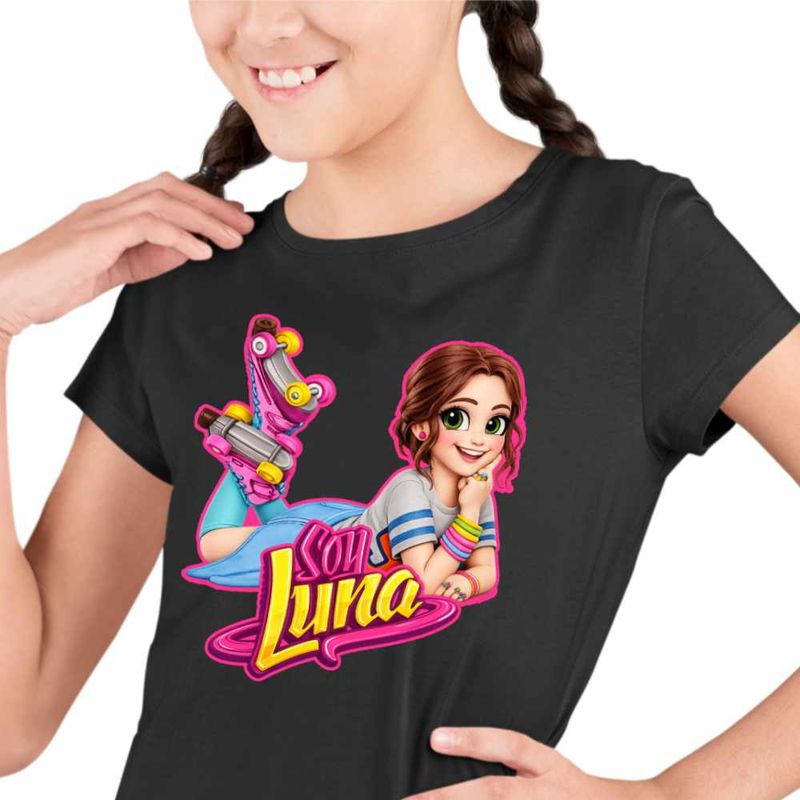 Fashion, accesorii si bijuterii - Copii - Imbracaminte copii - Tricouri copii - Tricou Copii Fete Soy Luna Patine Karol Sevilla, negru, marime M Copii - Infinity.ro