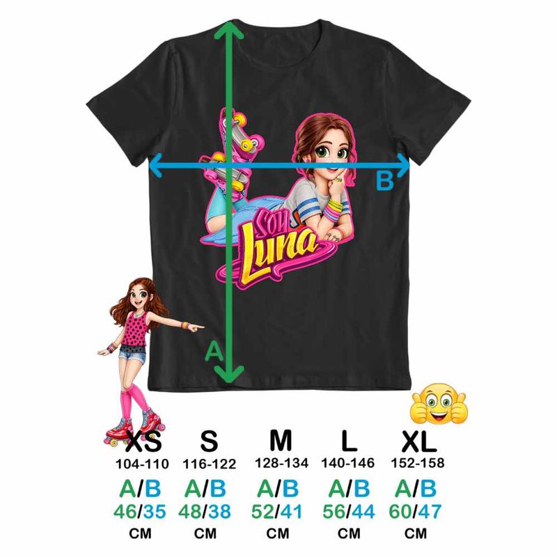 Fashion, accesorii si bijuterii - Copii - Imbracaminte copii - Tricouri copii - Tricou Copii Fete Soy Luna Patine Karol Sevilla, negru, marime M Copii - Infinity.ro