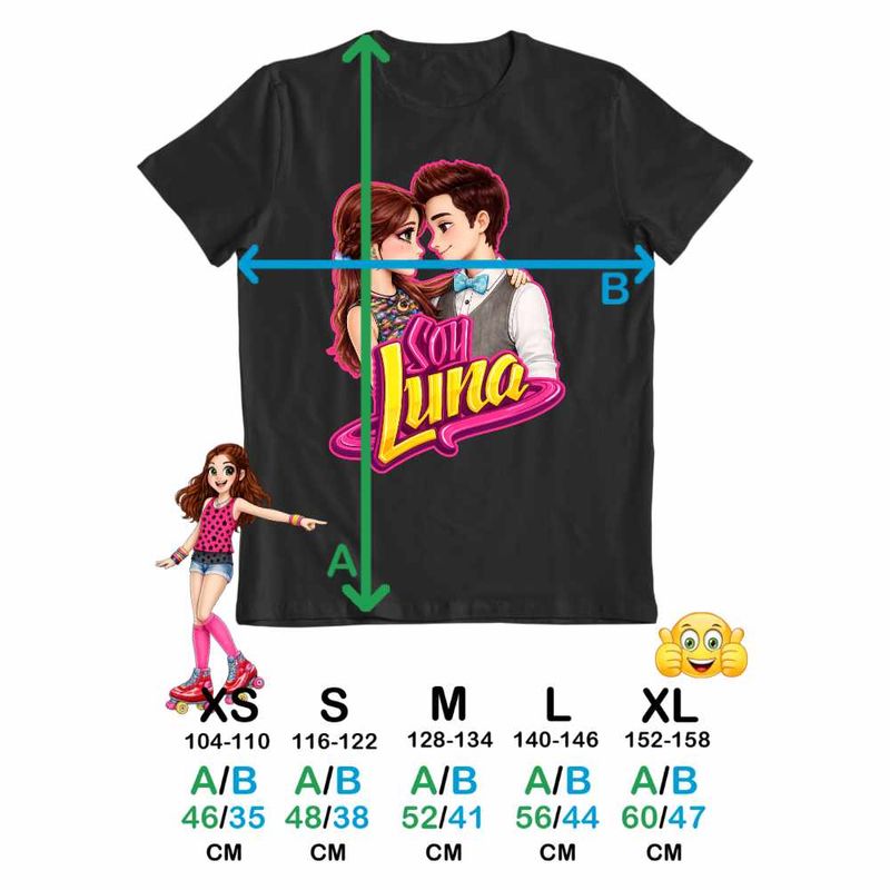 Fashion, accesorii si bijuterii - Copii - Imbracaminte copii - Tricouri copii - Tricou Copii Fete Soy Luna Valente Love, negru, marime XS Copii - Infinity.ro