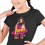 Fashion, accesorii si bijuterii - Copii - Imbracaminte copii - Tricouri copii - Tricou Copii Fete Soy Luna Happy Life, negru, marime S Copii - Infinity.ro