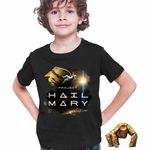 Fashion, accesorii si bijuterii - Copii - Imbracaminte copii - Tricouri copii - Tricou Copii Baieti Project Hail Mary Spaceship Mission Tau Ceti, negru, marime M Copii - Infinity.ro