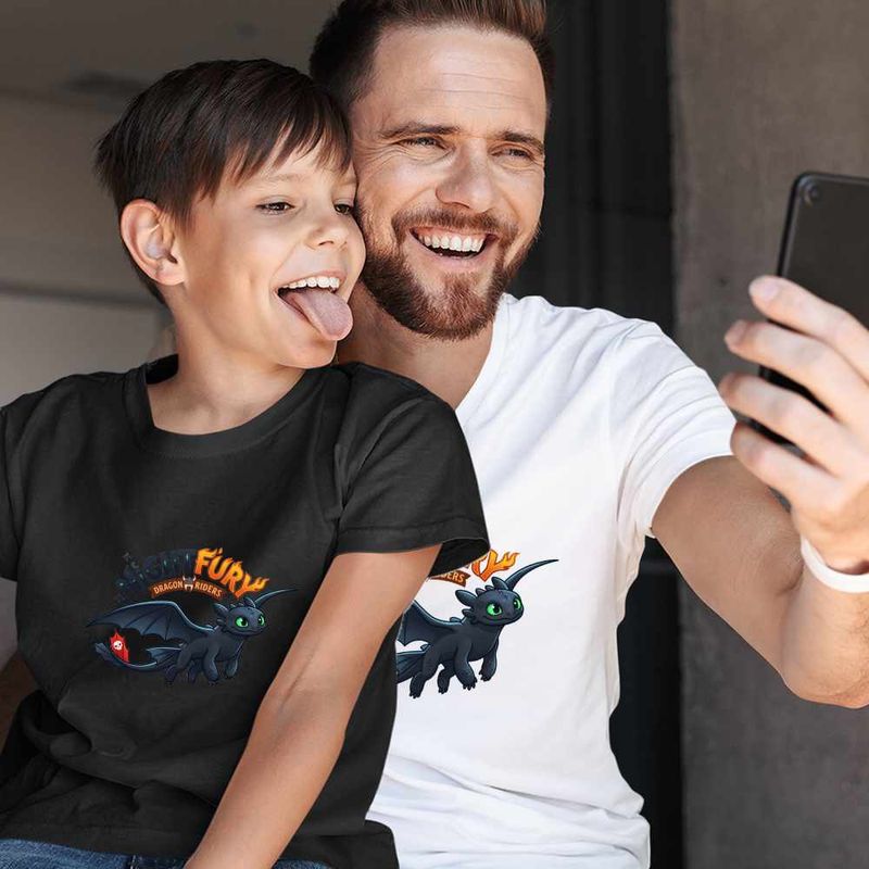 Fashion, accesorii si bijuterii - Copii - Imbracaminte copii - Tricouri copii - Tricou Copii Baieti Night Fury Toothless How to train your dragon, alb, marime XS Copii - Infinity.ro