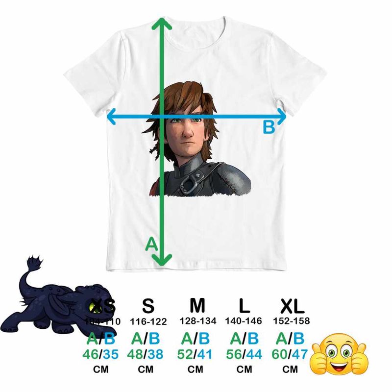 Fashion, accesorii si bijuterii - Copii - Imbracaminte copii - Tricouri copii - Tricou Copii Baieti Hiccup Viking Dragon Rider How to train your dragon, alb, marime S Copii - Infinity.ro