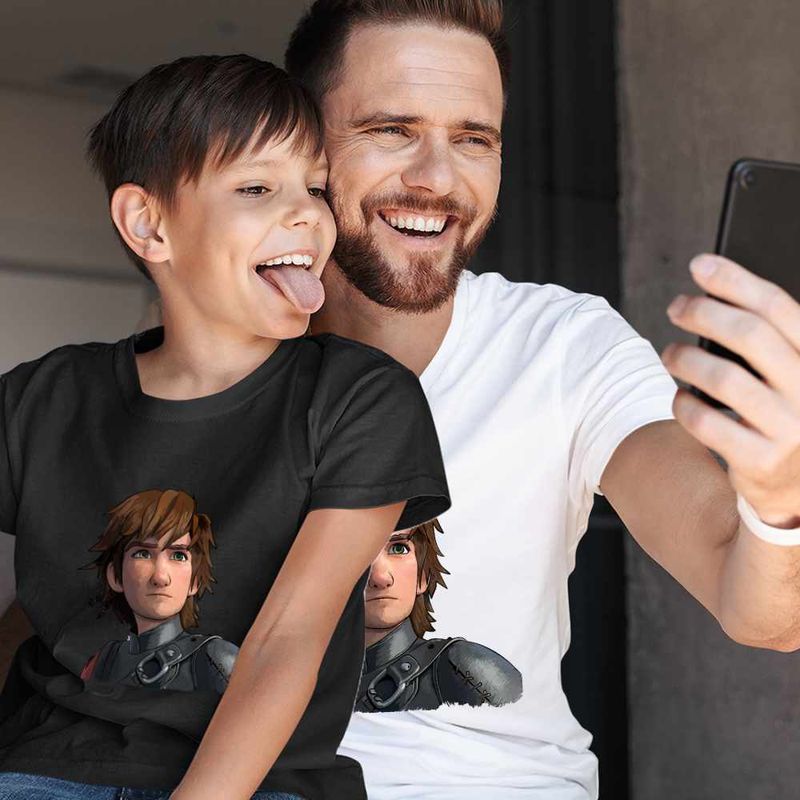 Fashion, accesorii si bijuterii - Copii - Imbracaminte copii - Tricouri copii - Tricou Copii Baieti Hiccup Viking Dragon Rider How to train your dragon, alb, marime S Copii - Infinity.ro