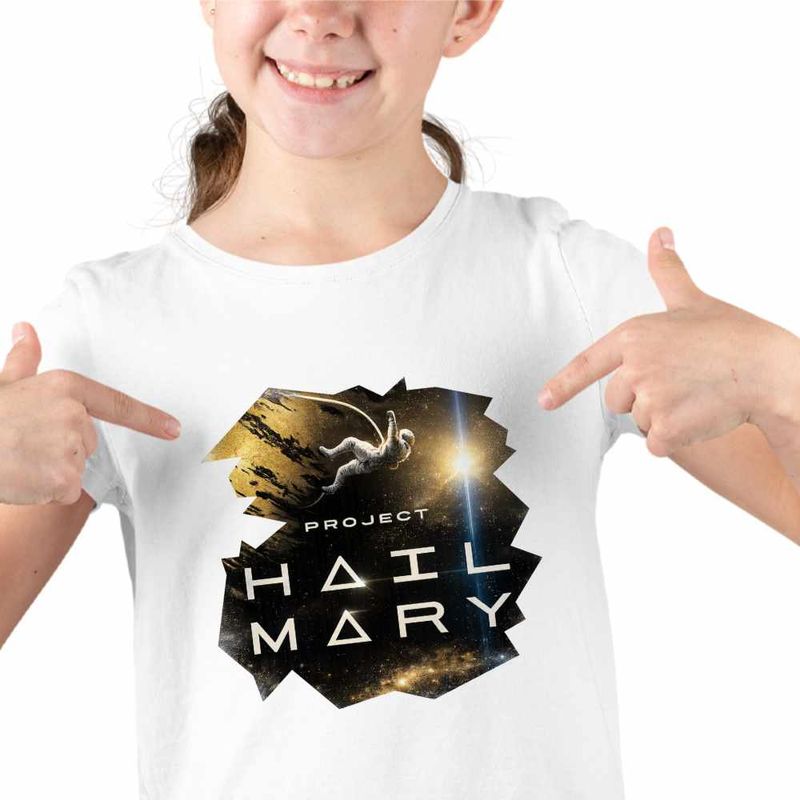 Fashion, accesorii si bijuterii - Copii - Imbracaminte copii - Tricouri copii - Tricou Copii Fete Project Hail Mary Spaceship Mission Tau Ceti, alb, marime XL Copii - Infinity.ro